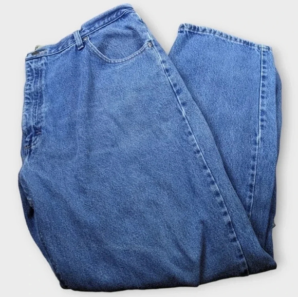 Wrangler Mens Straight Jeans Size 42 x 32 Blue Denim 100% Cotton Pocket - Picture 2 of 12